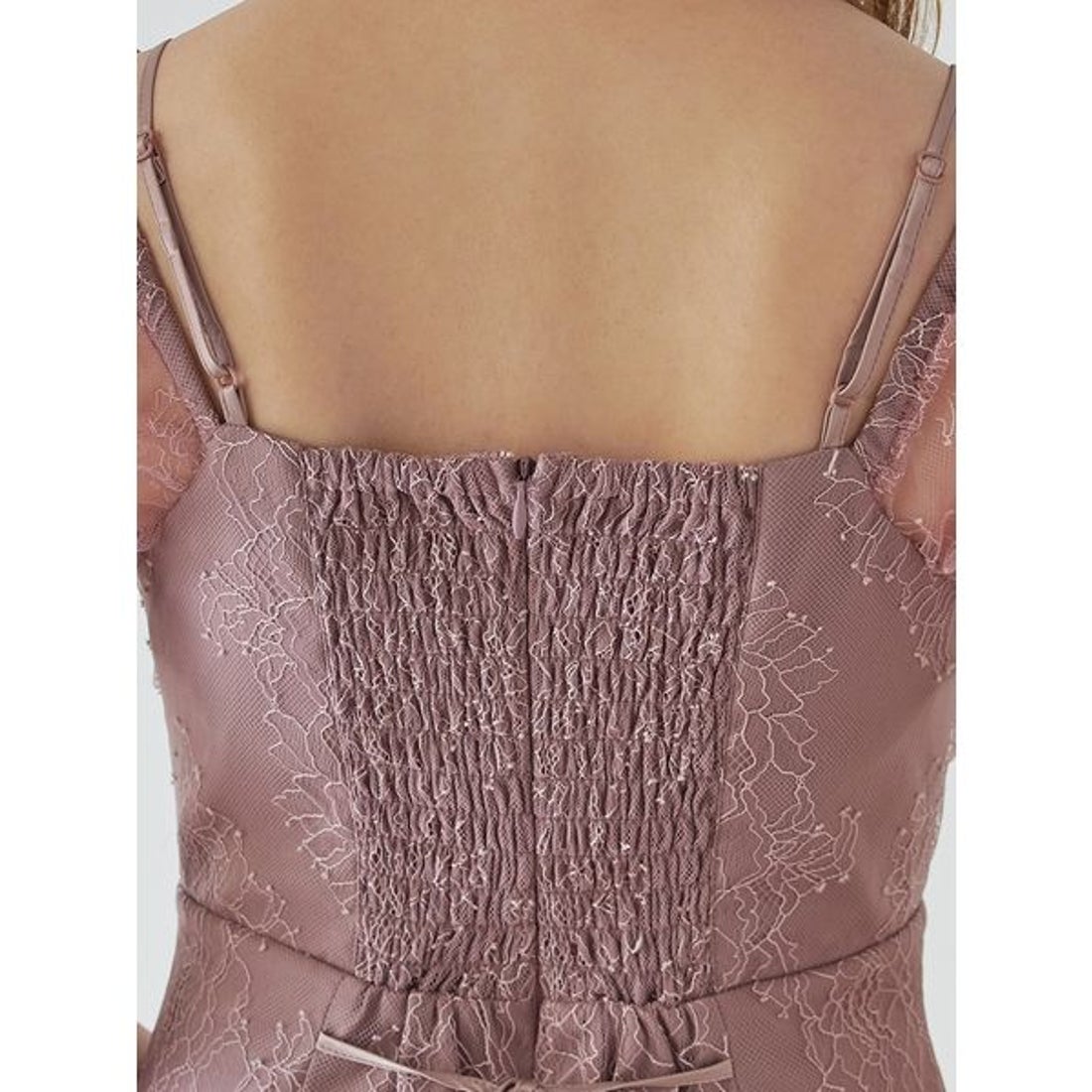 スナイデル SNIDEL ギャザードレープレースドレス （GRY