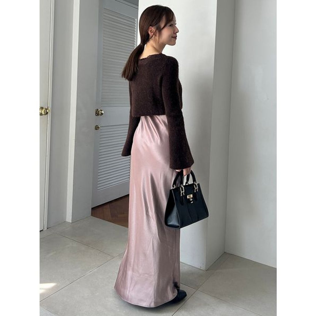 スナイデル SNIDEL キャミワンピースモヘアカーディガンセット （PNK