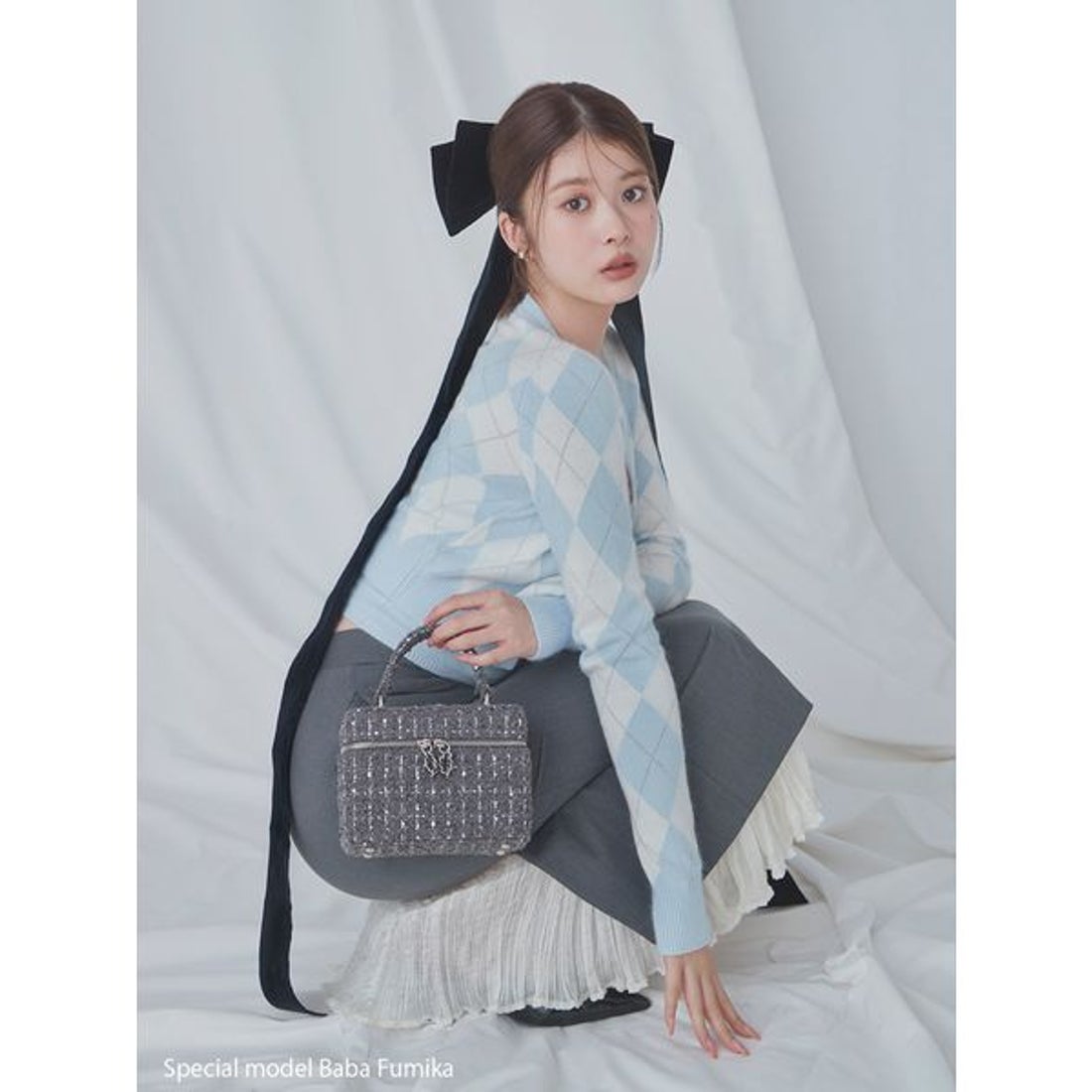 スナイデル SNIDEL アーガイルニットアンサンブル （LBLU