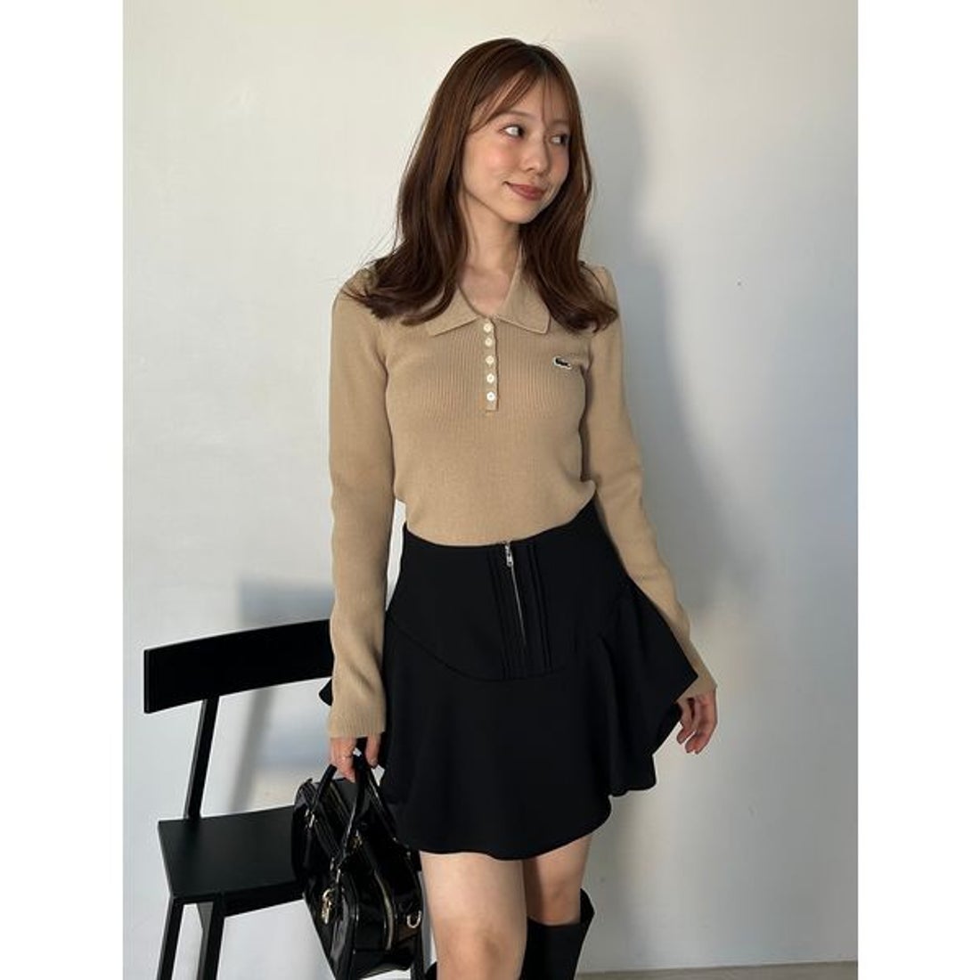 スナイデル SNIDEL レイヤードフリルミニスカショーパン （BLK