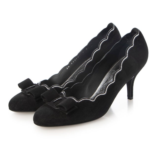 サルバトーレフェラガモ Salvatore Ferragamo スエード ヒールパンプス