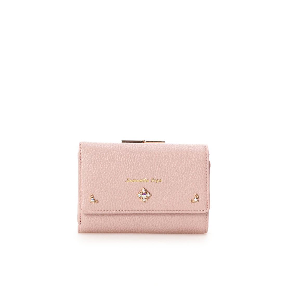 サマンサベガ SAMANTHAVEGA シンプルビジュー折財布 (ピンク