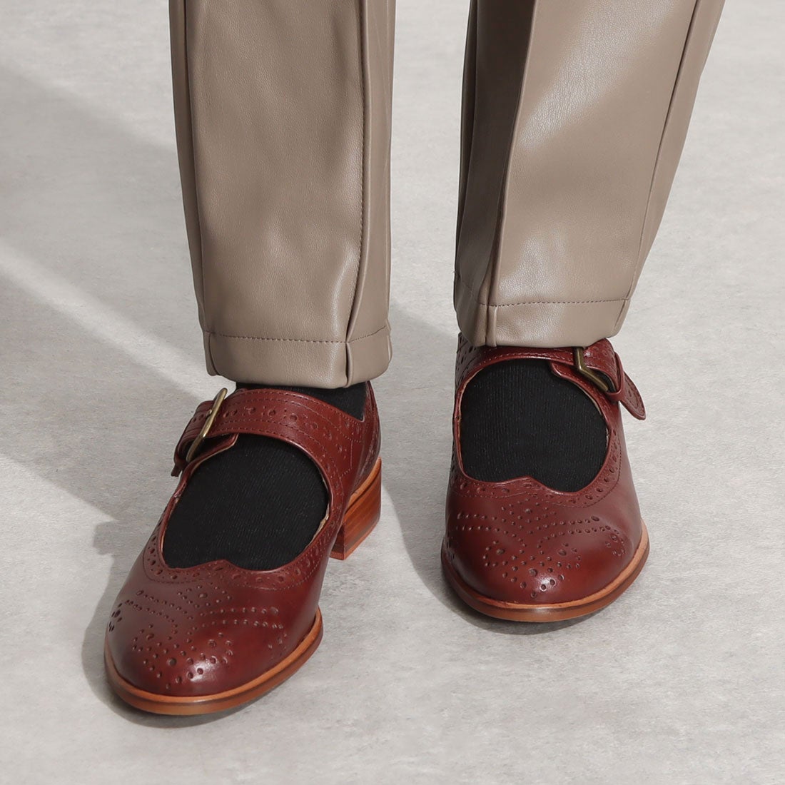 SAYA 【本革】メリージェーンシューズ(レッドブラウン) -【公式】ラボ