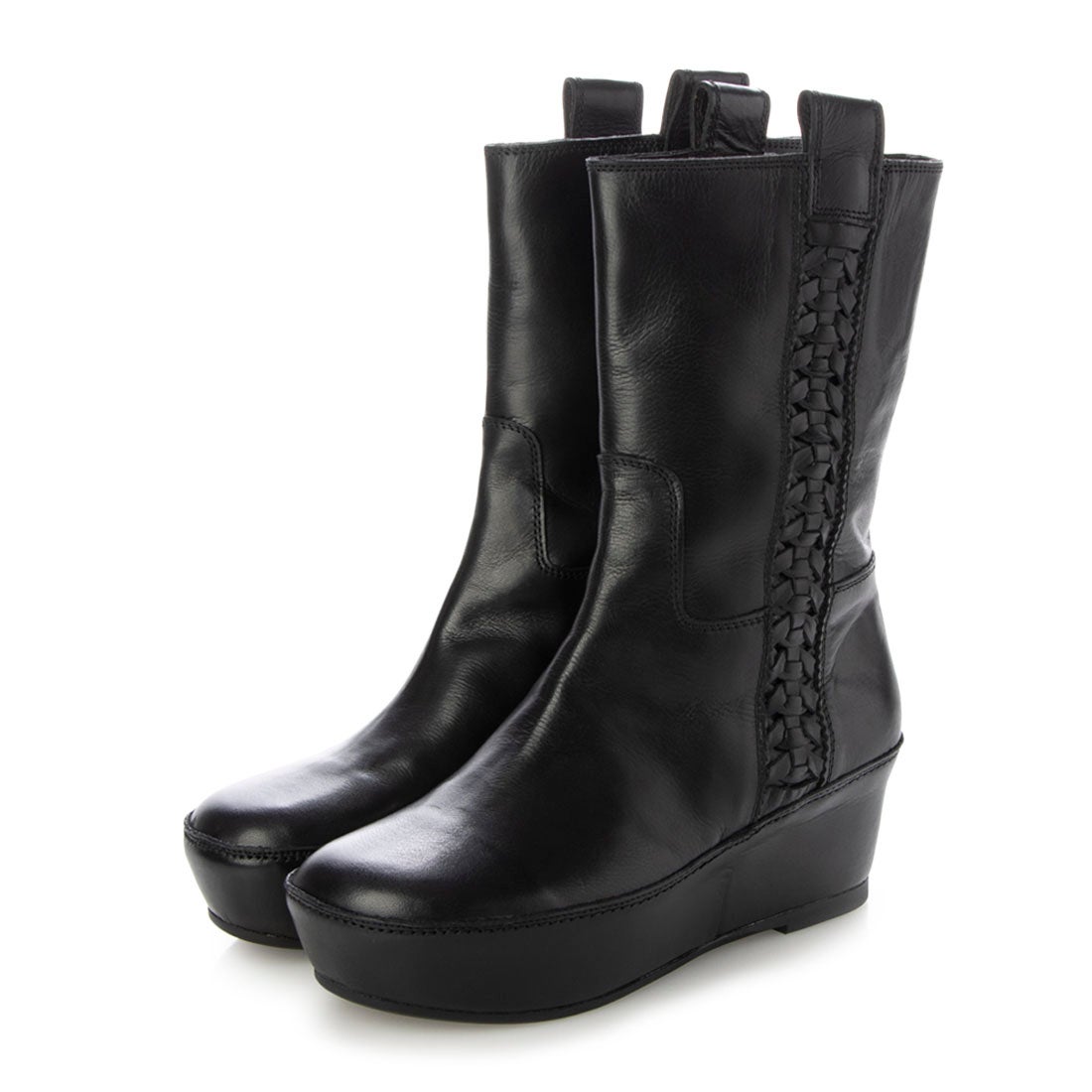 サヤ SAYA 5cm本革プラット製法ハーフブーツ （ブラック） -【公式