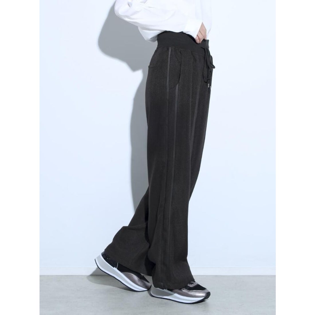 スコットクラブ SCOTCLUB リブウエストサイドラインパンツ （ブラック