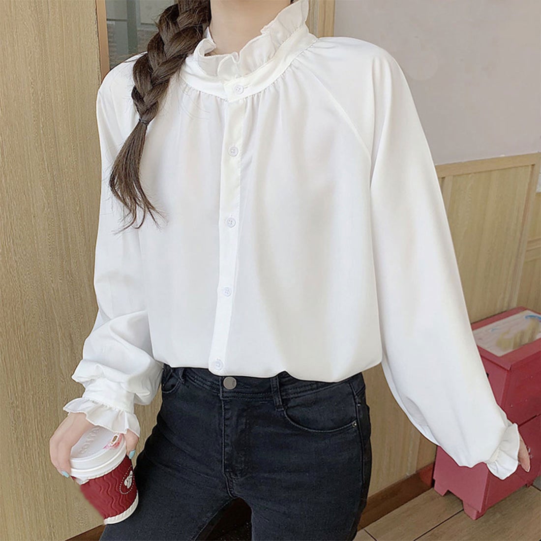 ショッピングゴー shoppinggo ブラウス シャツ フリル レディース 長袖