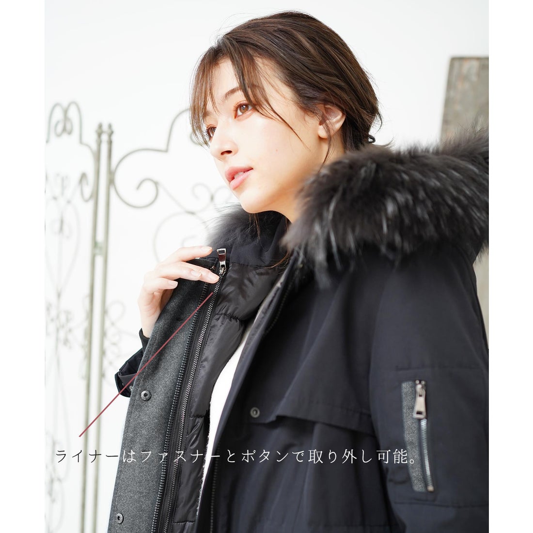 フィローモ Filomo [Filomo]モッズコートファーフード付き （カーキ