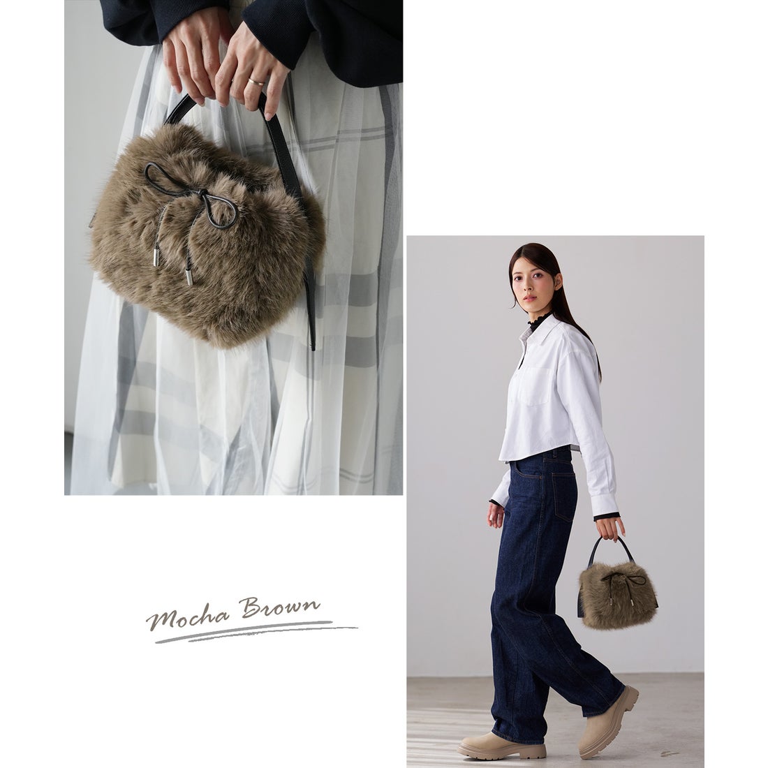 サンキョウショウカイ 三京商会 ファーバッグ 巾着 バッグ （アニマル