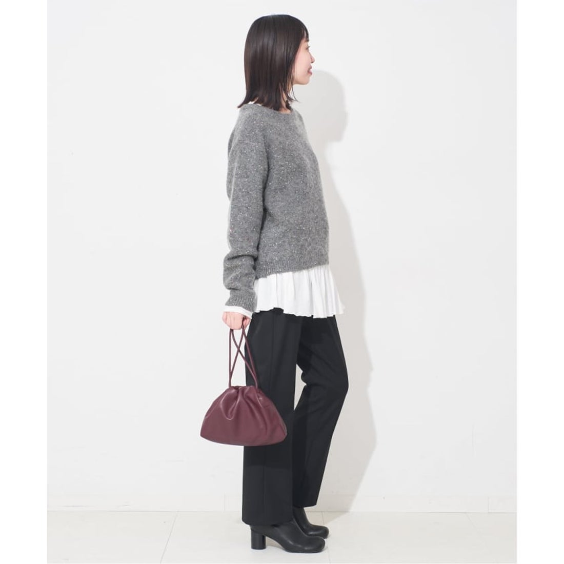 スローブ イエナ SLOBE IENA スパンコールニット （ホワイト