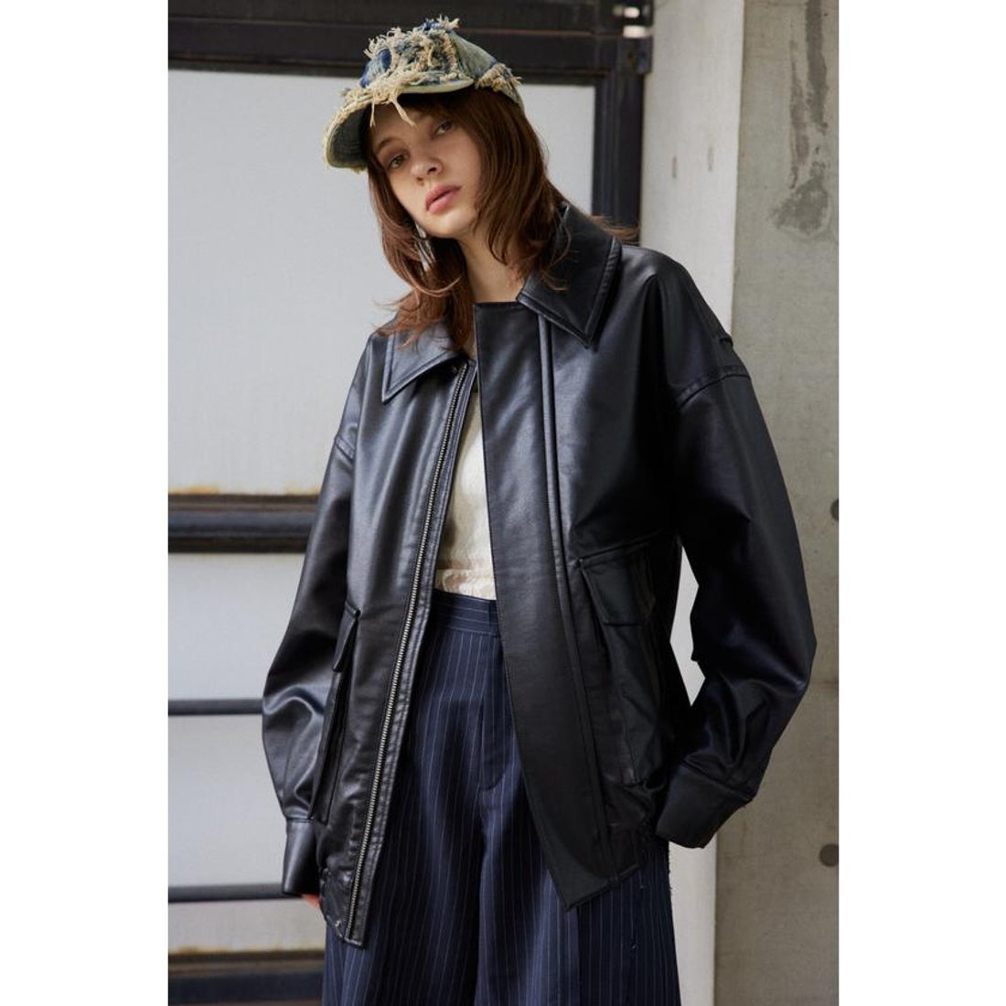 スライ SLY F／LEATHER FLIGHT ジャケット （BLK） - ファッション通販