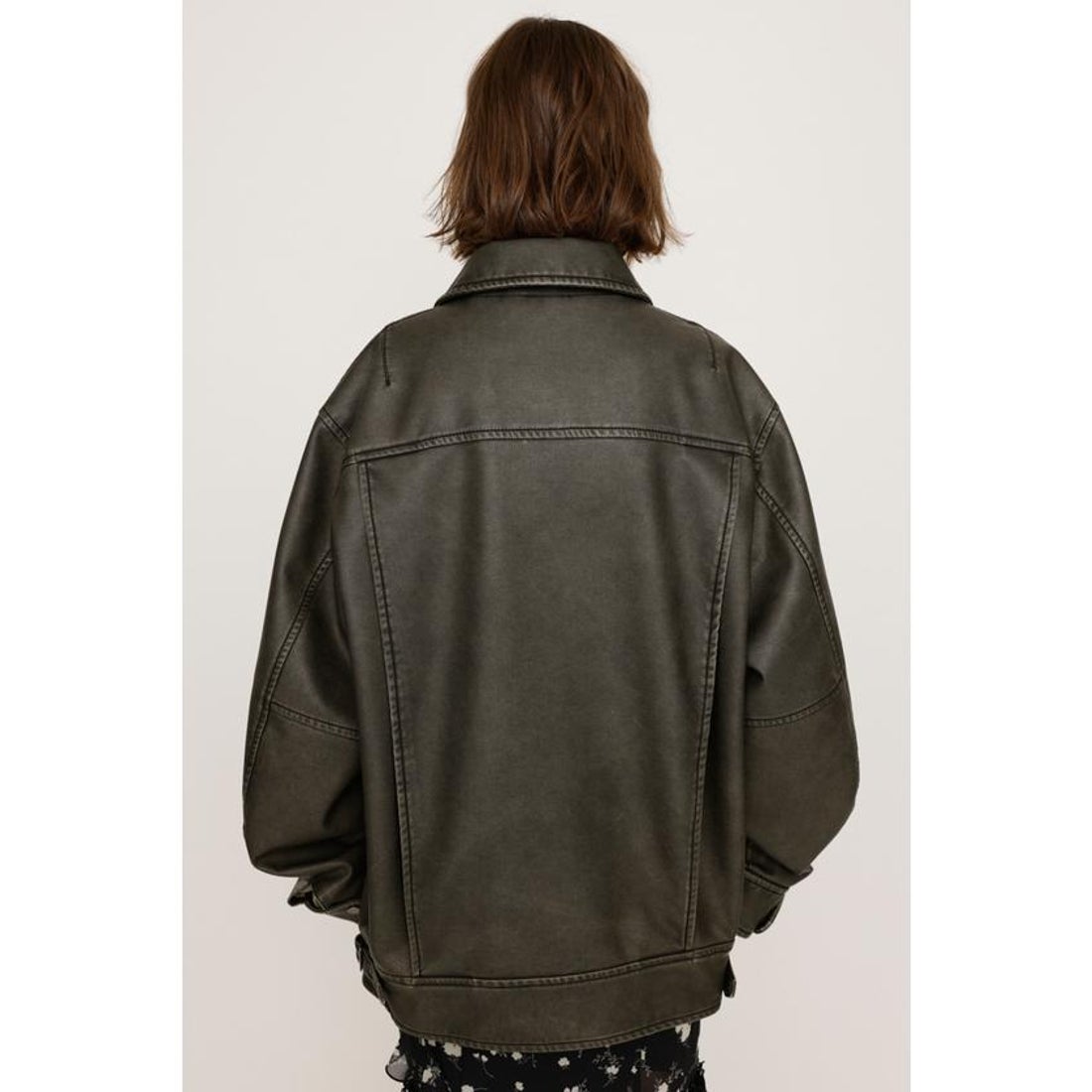 スライ SLY VINTAGE BOXY F／LEATHER ジャケット （BLK