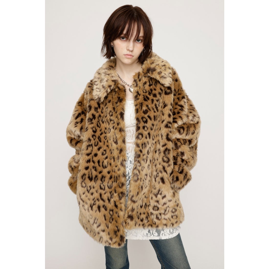 SLY LEOPARD F／FUR FRONT HOOK コート Multi_1 -靴＆ファッション通販