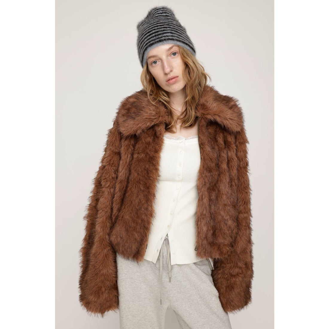 スライ SLY BIG COLLAR FUR S／コート （BRN） - ファッション通販