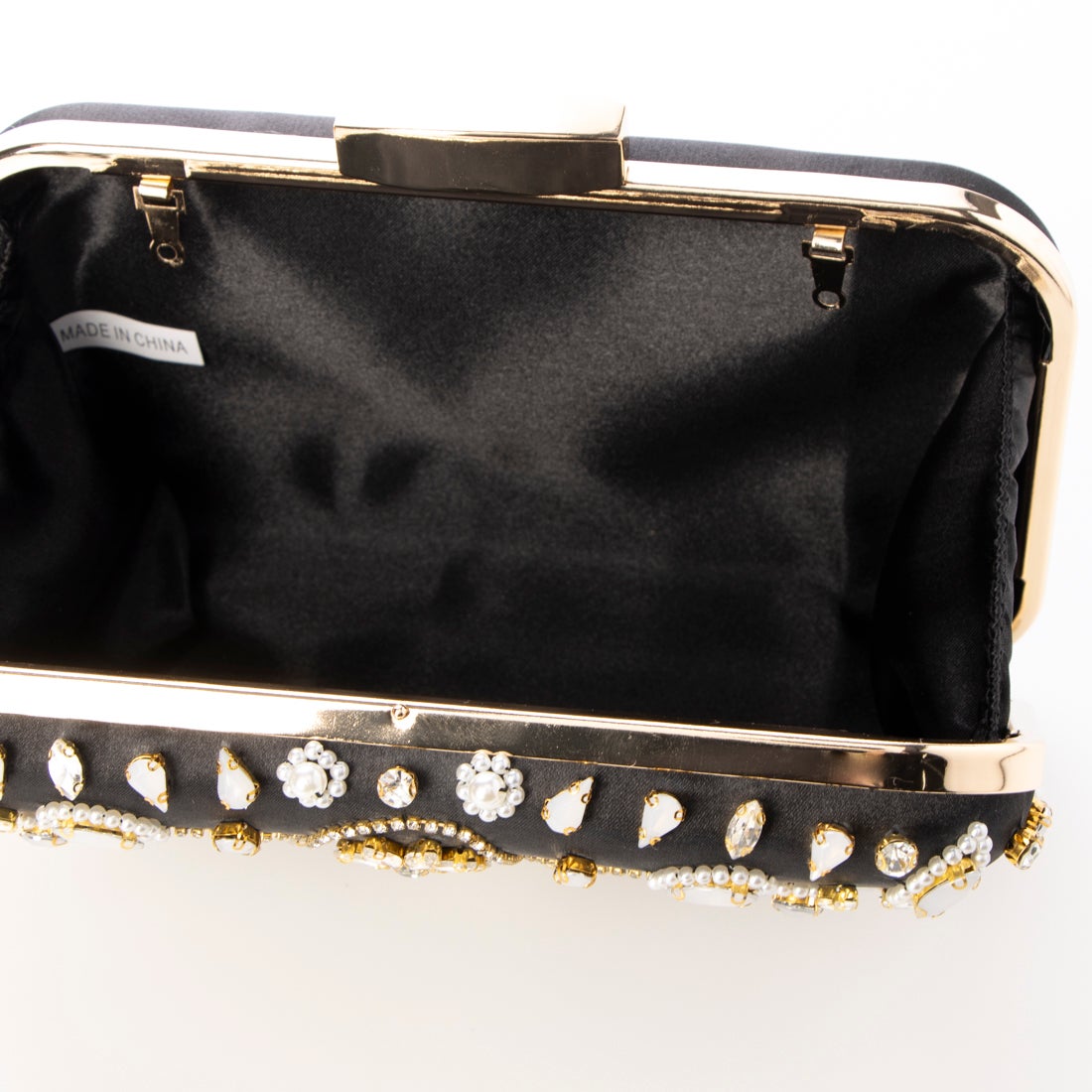 スタイロ styiro フラワービジュー刺繍ハードクラッチバッグ