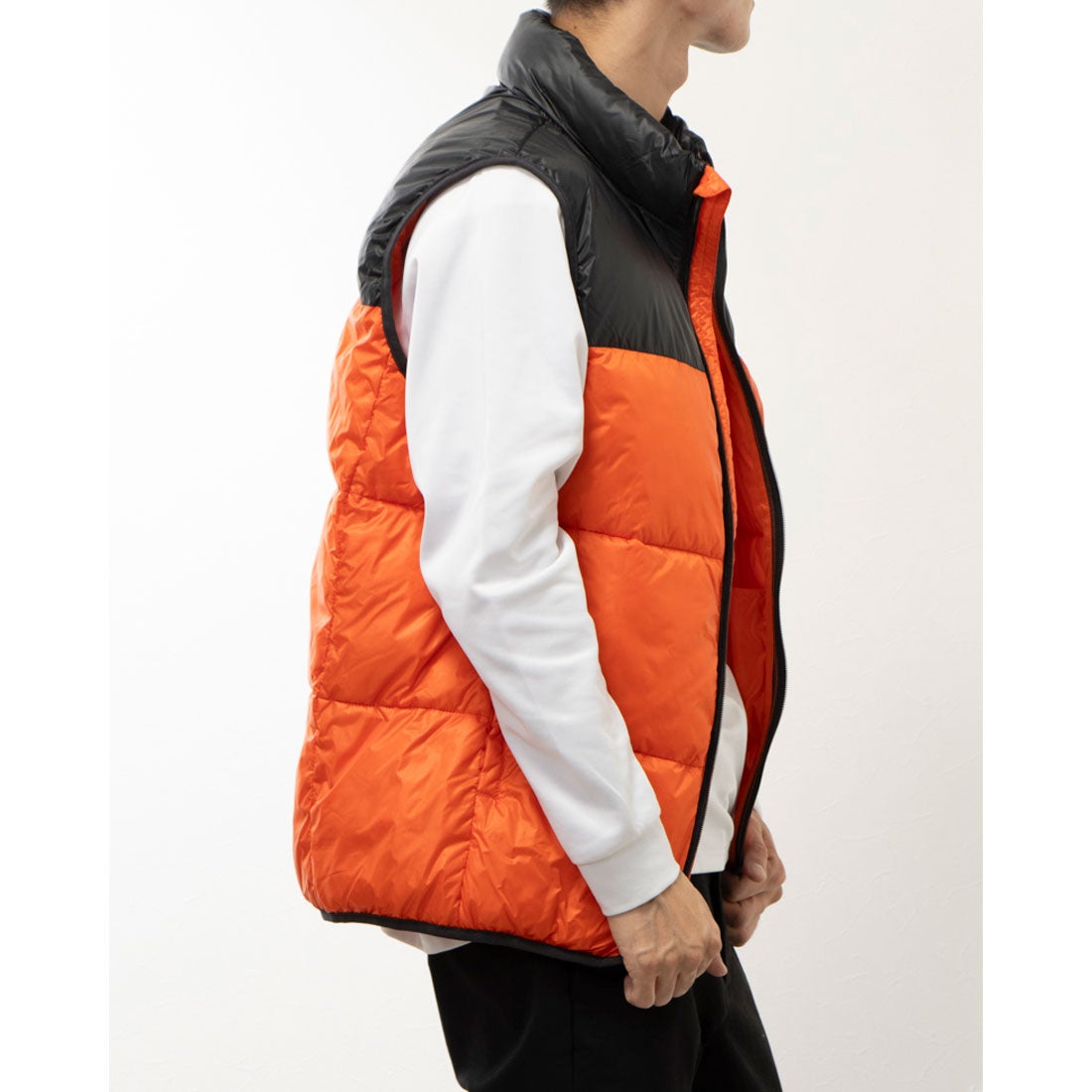 スタイルブロック STYLEBLOCK スタンド切替ダウンベスト （オレンジ