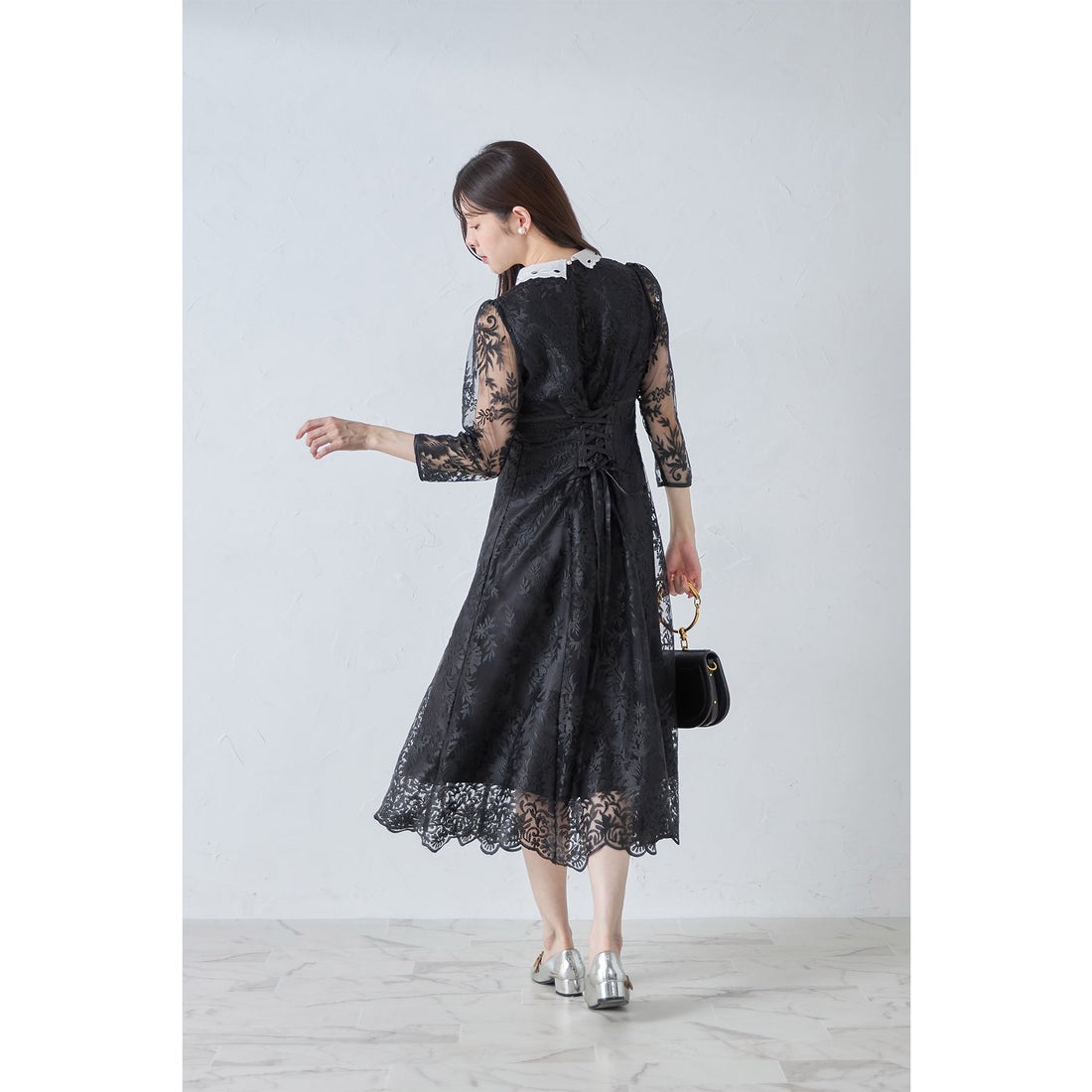 トッコクローゼット tocco closet 取り外し可能な立体フラワー襟付き