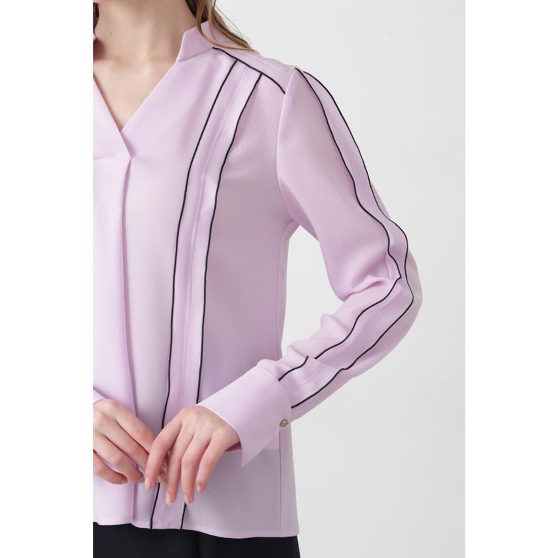 ピンキーアンドダイアン PINKY & DIANNE ◇バイカラーラインブラウス