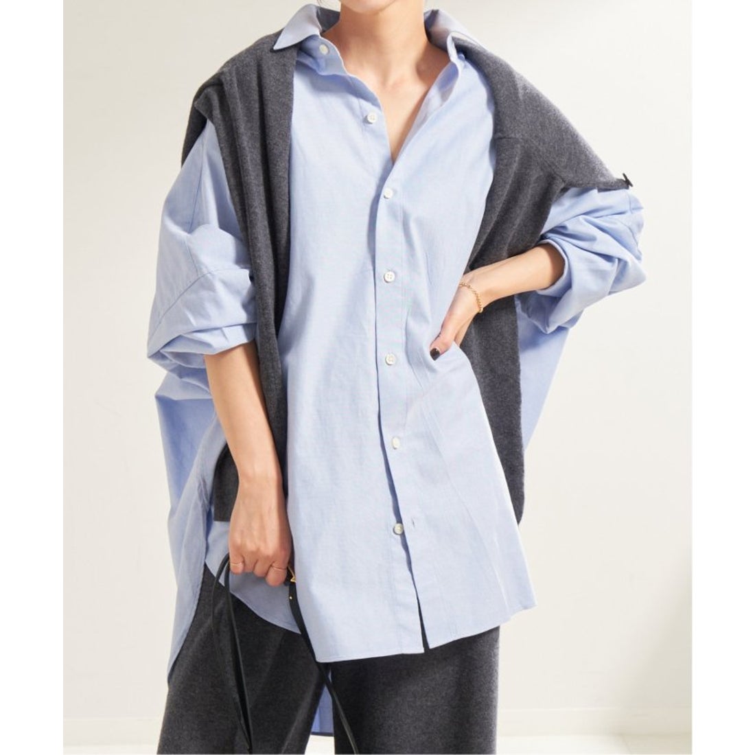 プラージュ Plage 《追加》Oxford Long シャツ （サックスブルー