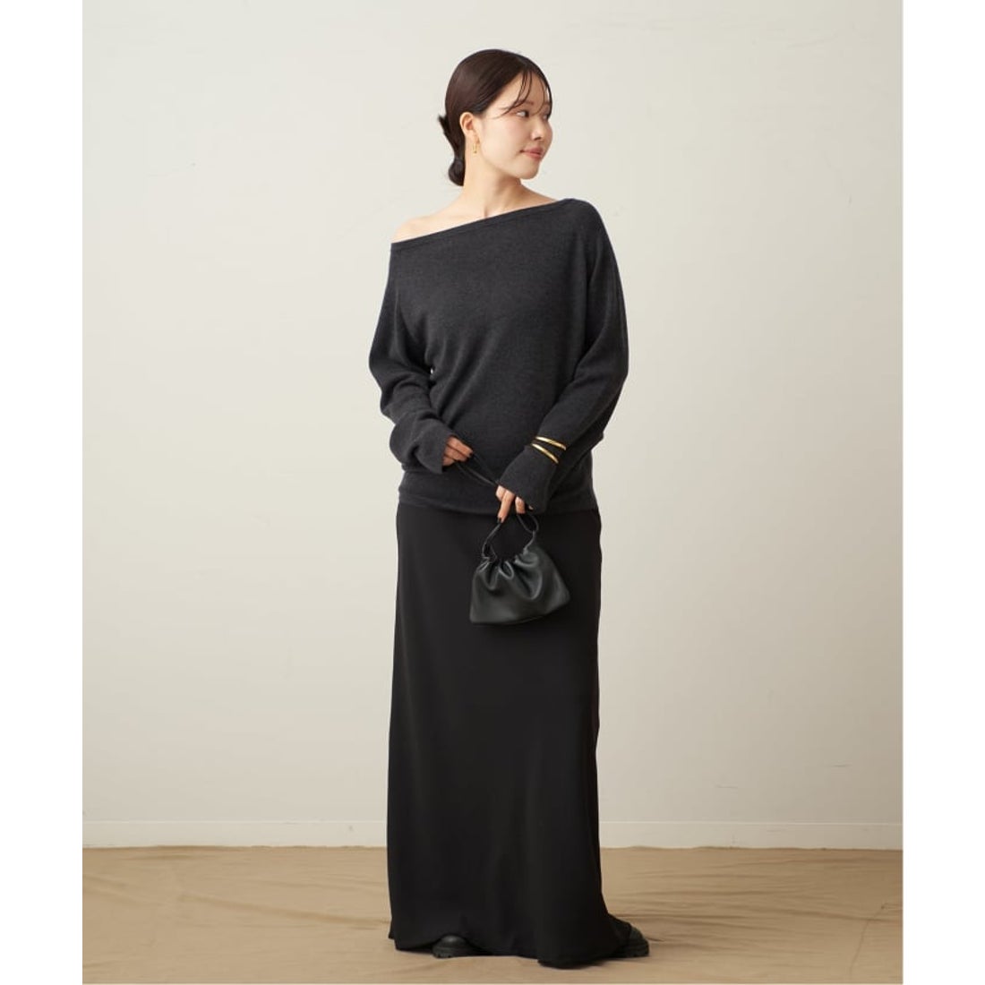 プラージュ Plage 《追加予約》Off shoulder slit ニット 2 （ブラック