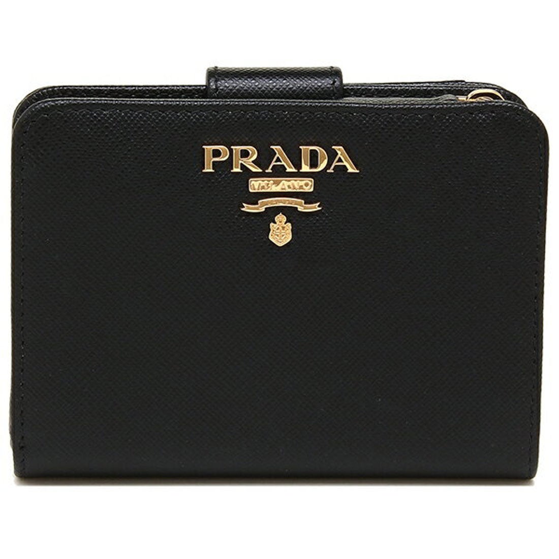 プラダ PRADA 財布 二つ折り財布 サフィアーノ ブラック レディース