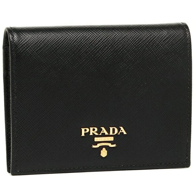 プラダ PRADA 財布 二つ折り財布 サフィアーノ ブラック レディース