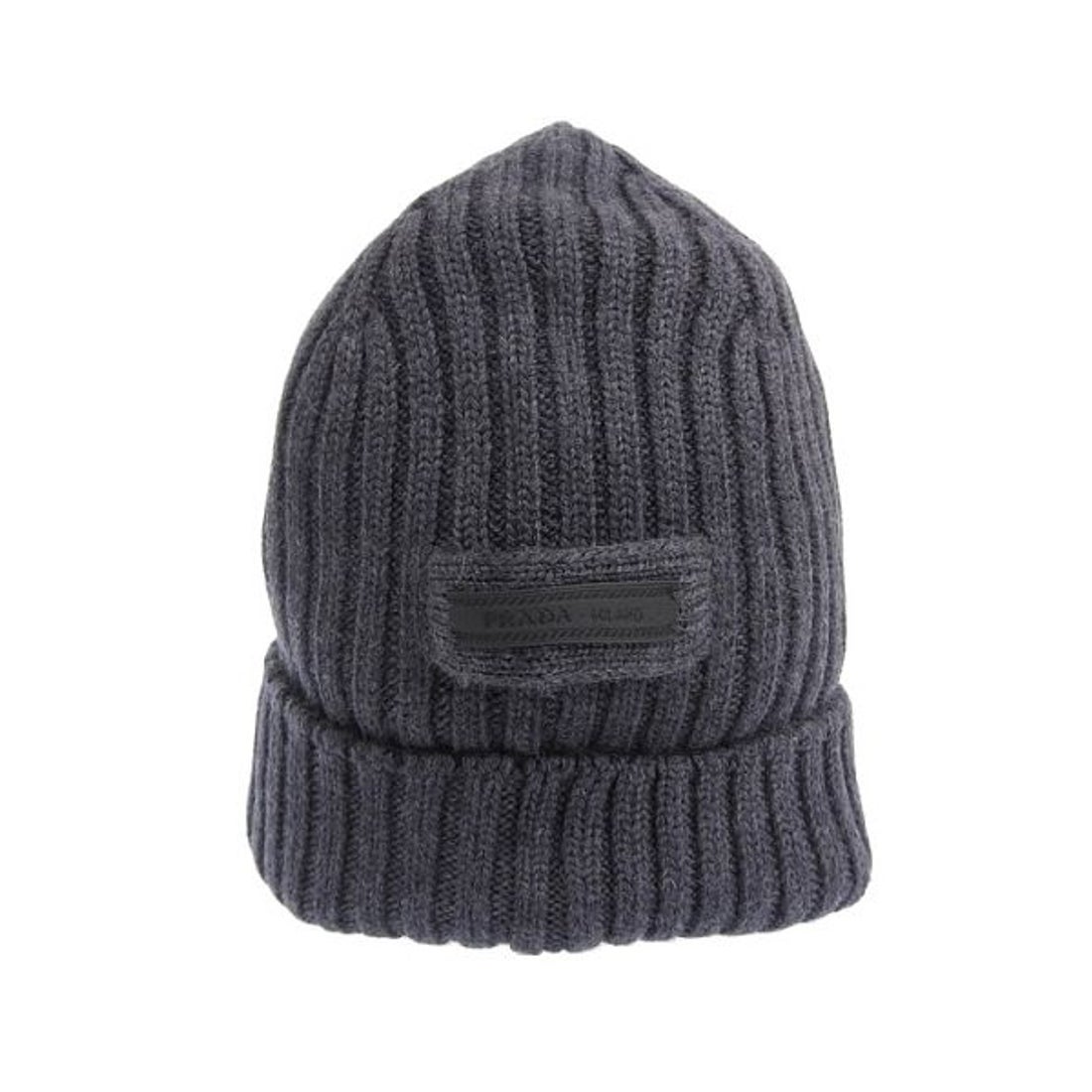プラダ PRADA PRADA プラダ CAPPELLO ウール ニット帽 （グレー