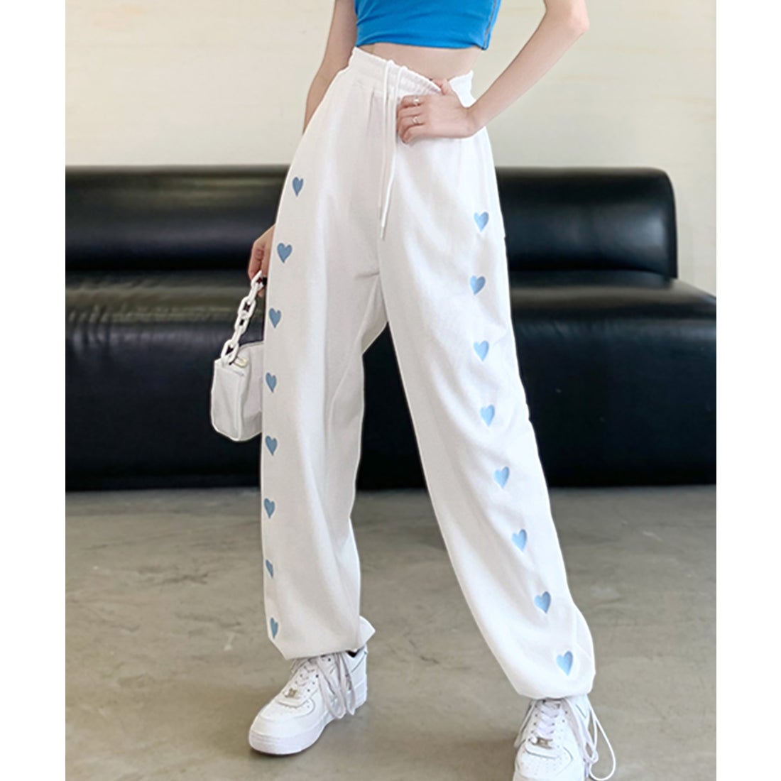リフ Riff スウェットパンツ サイド刺繍ハート柄 イージーパンツ