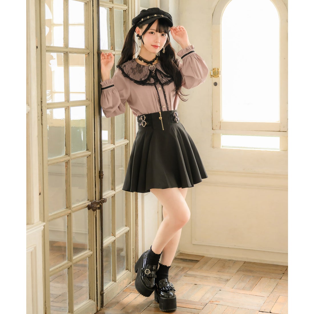 ロジータ ROJITA レースフリルビジュベルト付きキャスケット （マルチ