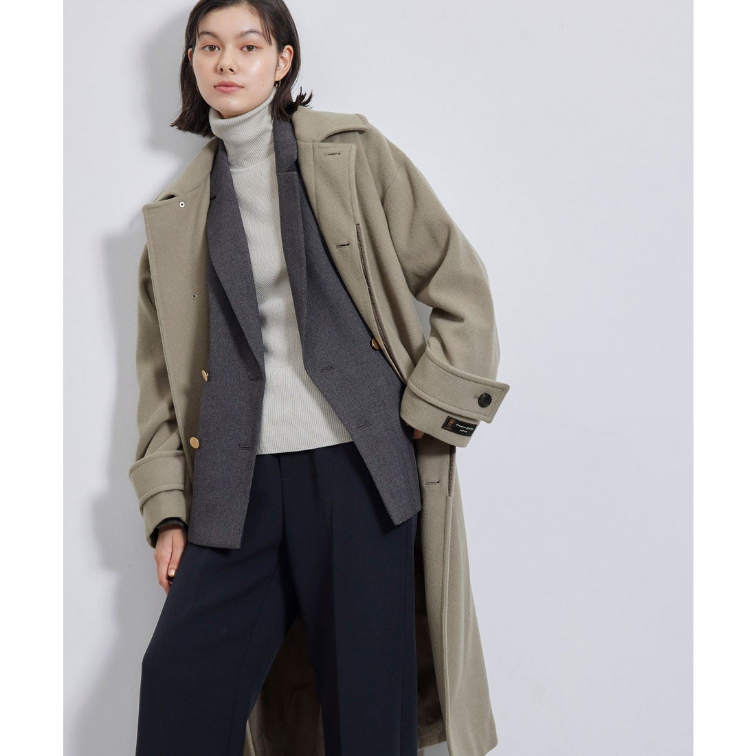 ロペピクニック ROPE' PICNIC JAPAN FABRICスタンドカラーロングコート