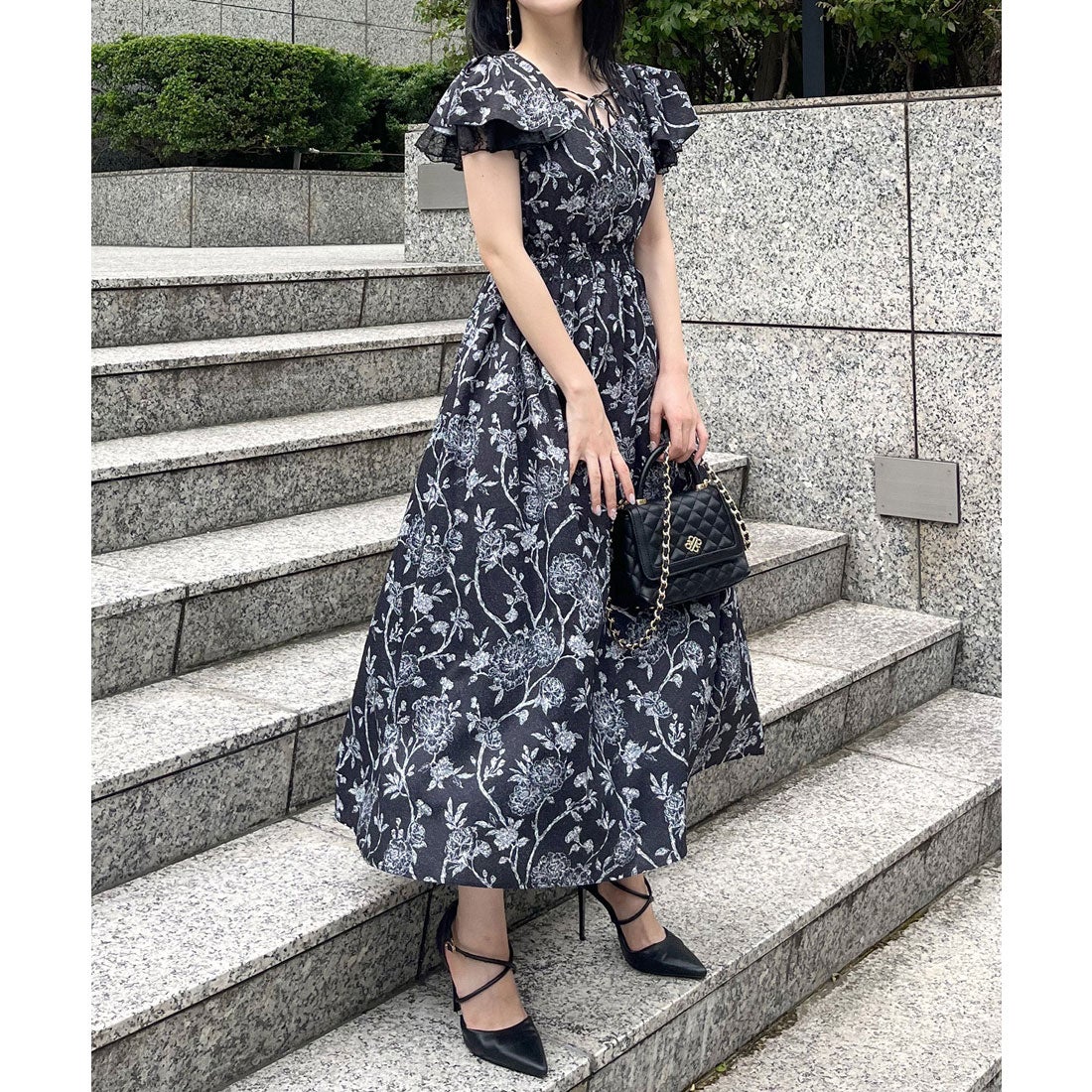 ロイヤルパーティー ROYAL PARTY オリジナル花柄ロングフレア