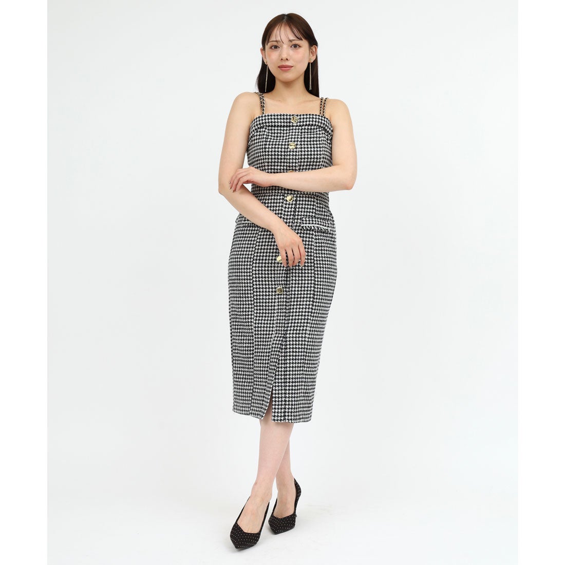 ロイヤルパーティー ROYAL PARTY ダブルチェーンストラップツイード