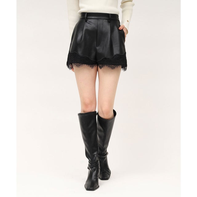 マウジー MOUSSY LOW WAIST VELVET ショーツ （BLK） - ファッション