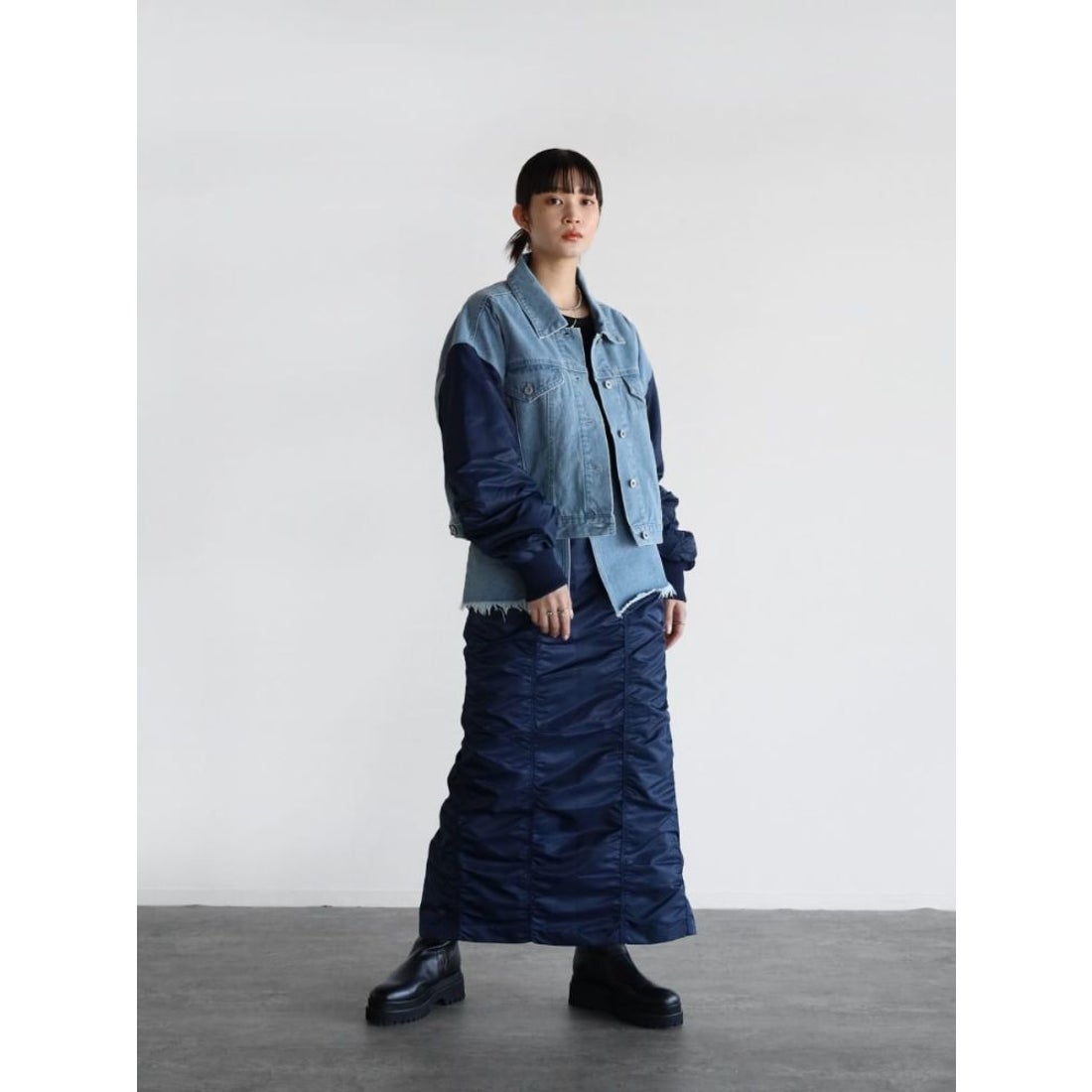 ラディエイト RADIATE 異素材ドッキングデニムジャケット （ブルー