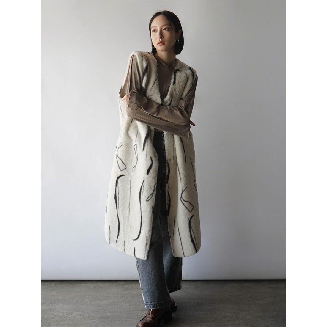 ラディエイト RADIATE フェイクファー×スエードリバーシブルロング