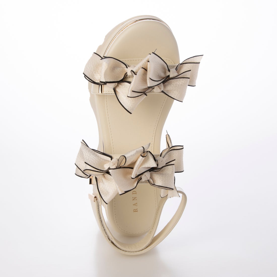 ランダ RANDA ミニリボン厚底スポーツサンダル （IVORY） -靴