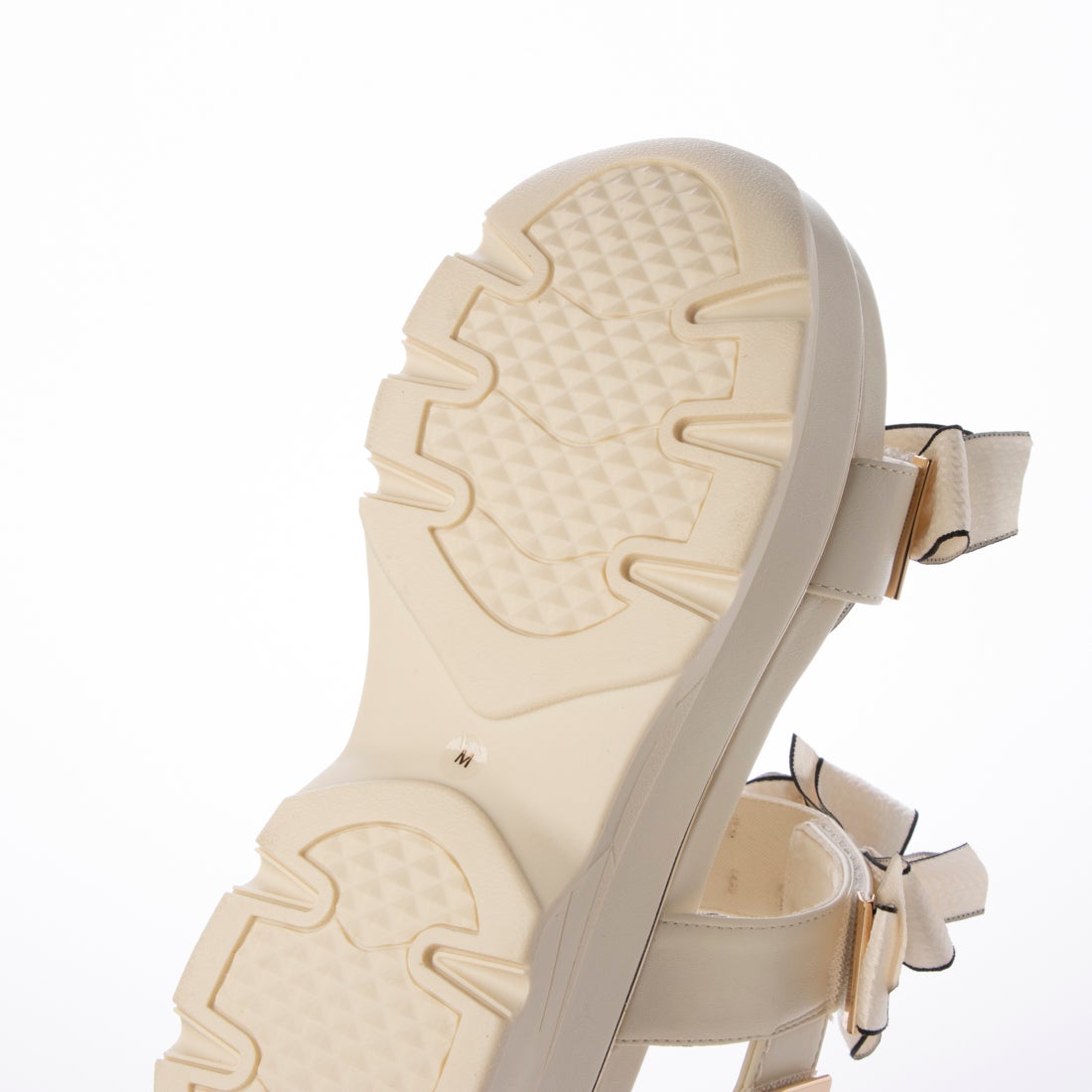 ランダ RANDA ミニリボン厚底スポーツサンダル （IVORY） -靴