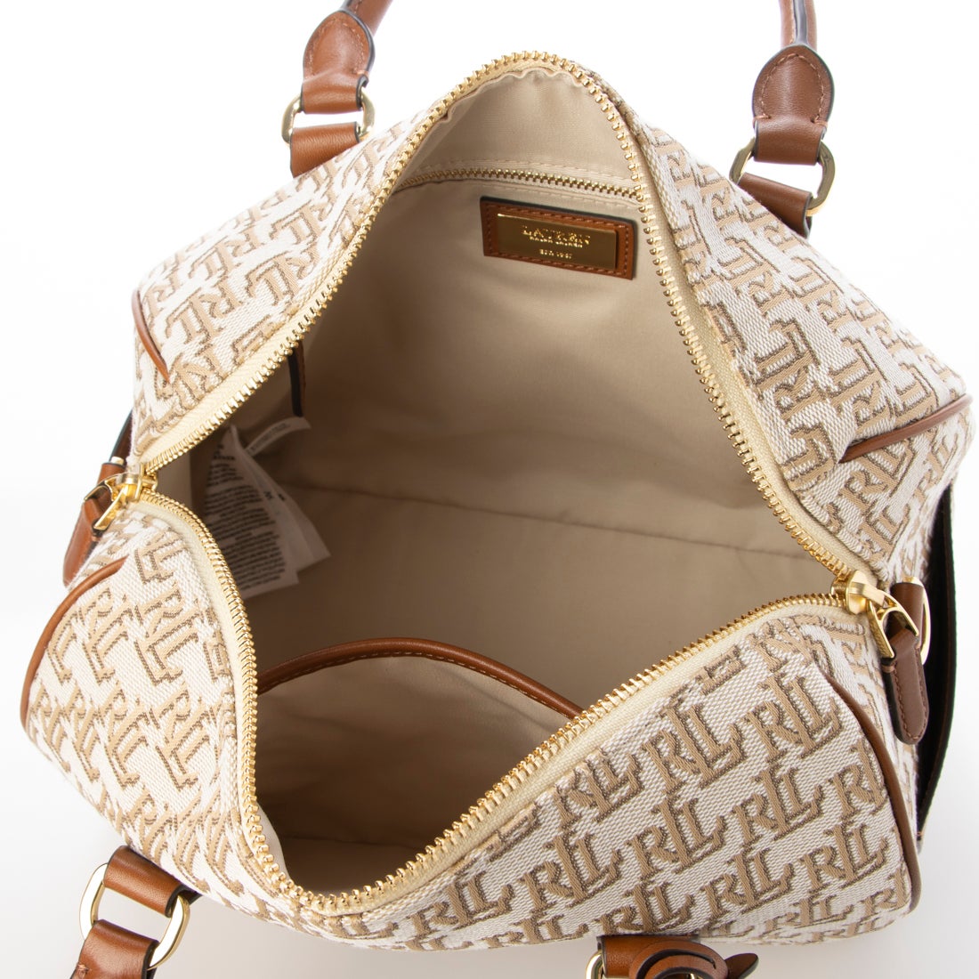 ラルフローレン RALPH LAUREN ☆モノグラム柄コットン系キャンバス素材