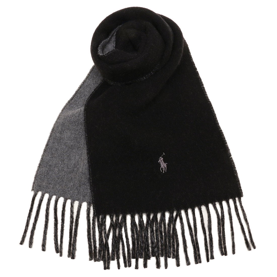 ラルフローレン RALPH LAUREN マフラー リバーシブル ブラック グレー