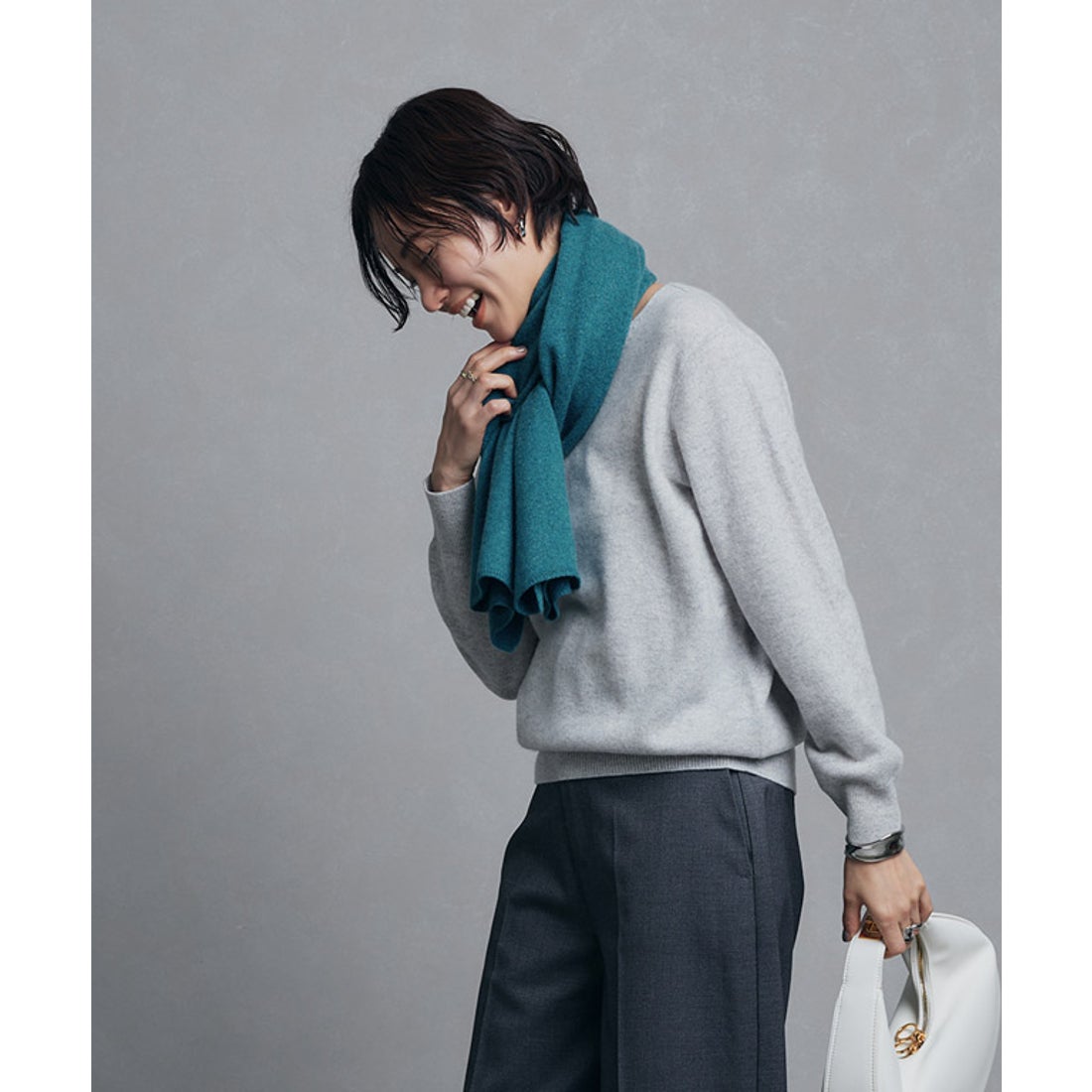 ラス RASW カシミヤマフラー （ブラック） -靴＆ファッション通販