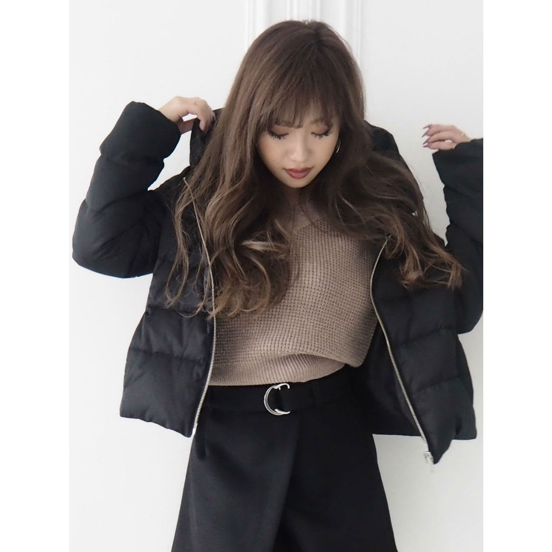 リゼクシー RESEXXY ショートダウンジャケット （ブラック） -靴