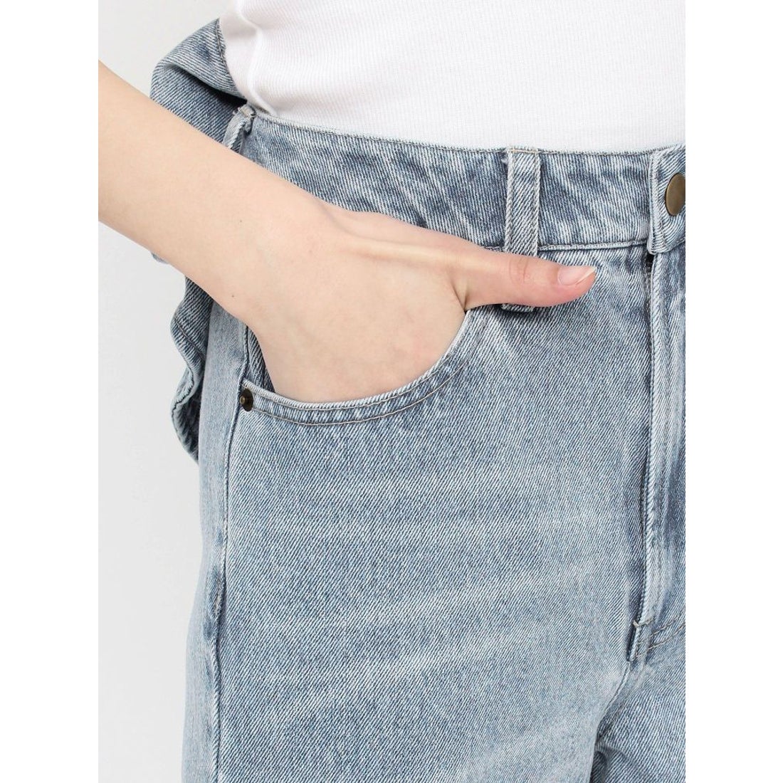 リゼクシー RESEXXY バックリボンデニムパンツ （アイスブルー） -靴