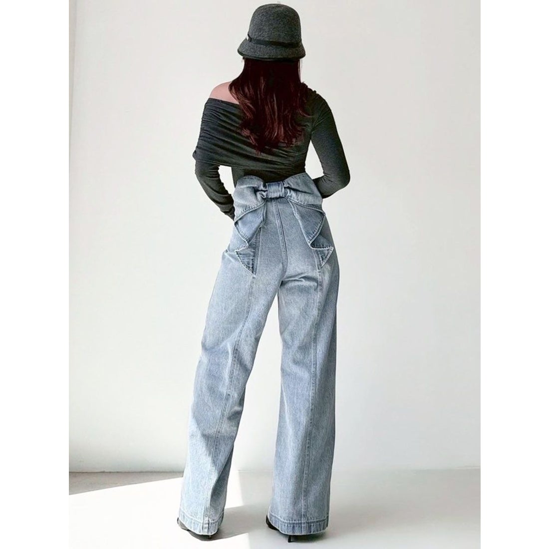 リゼクシー RESEXXY バックリボンデニムパンツ （アイスブルー