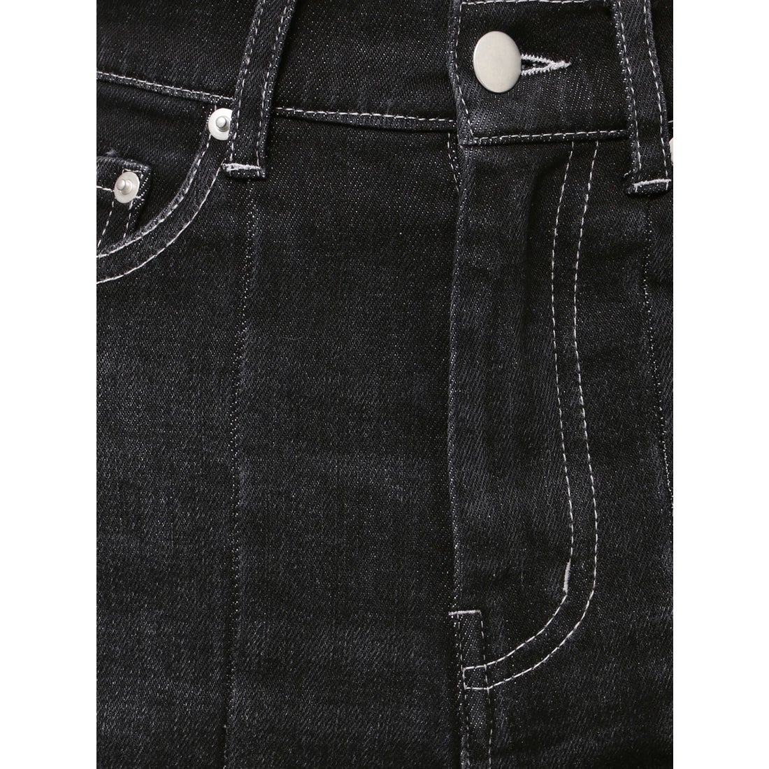 リゼクシー RESEXXY カットアウトリボンデニムパンツ （BLK） -靴