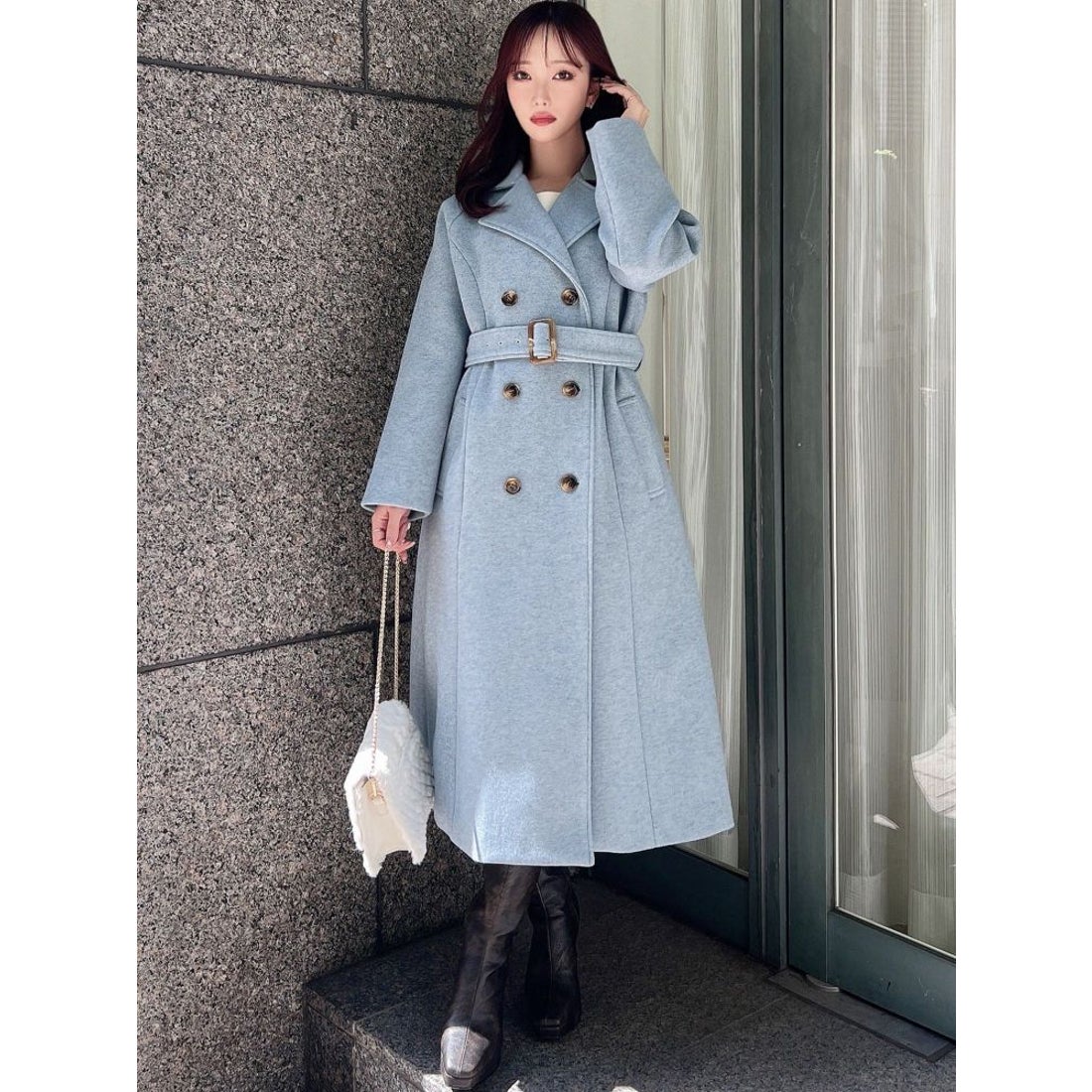 リゼクシー RESEXXY ウールライクロングコート （ブラウン