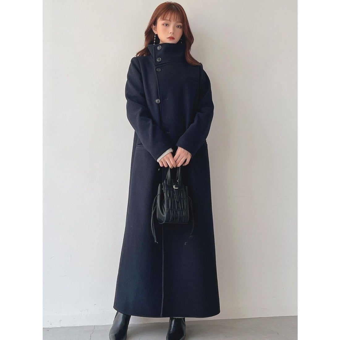 RESEXXY スタンドカラーロングコート（キャメル） -ファッション通販