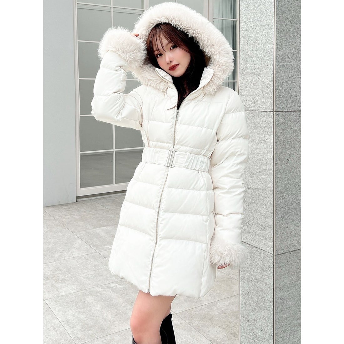 リゼクシー RESEXXY フード付ダウンコート （WHT） -靴＆ファッション