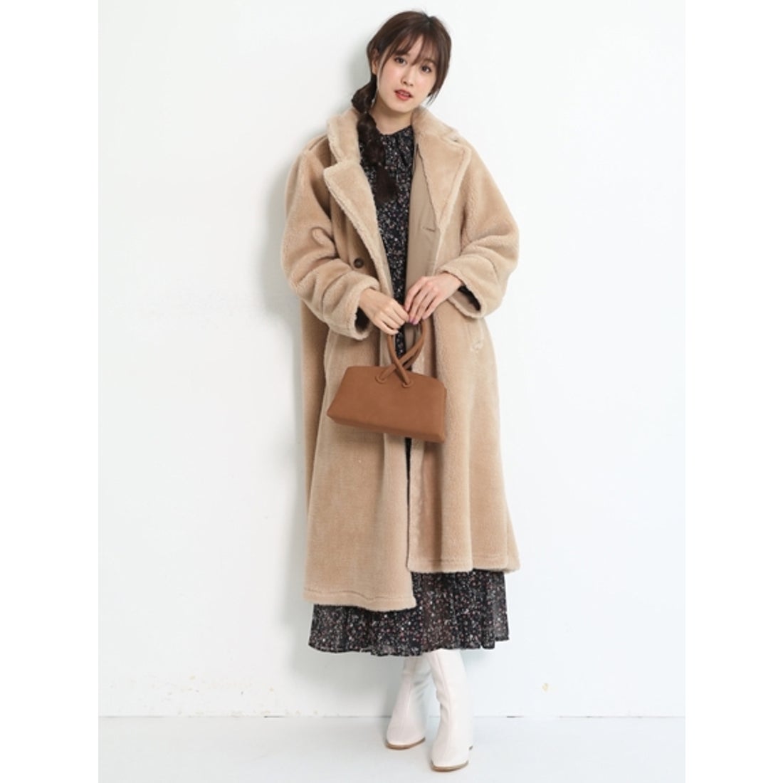 Rirandture リバーシブルボアトレンチコート （ライトベージュ） -靴