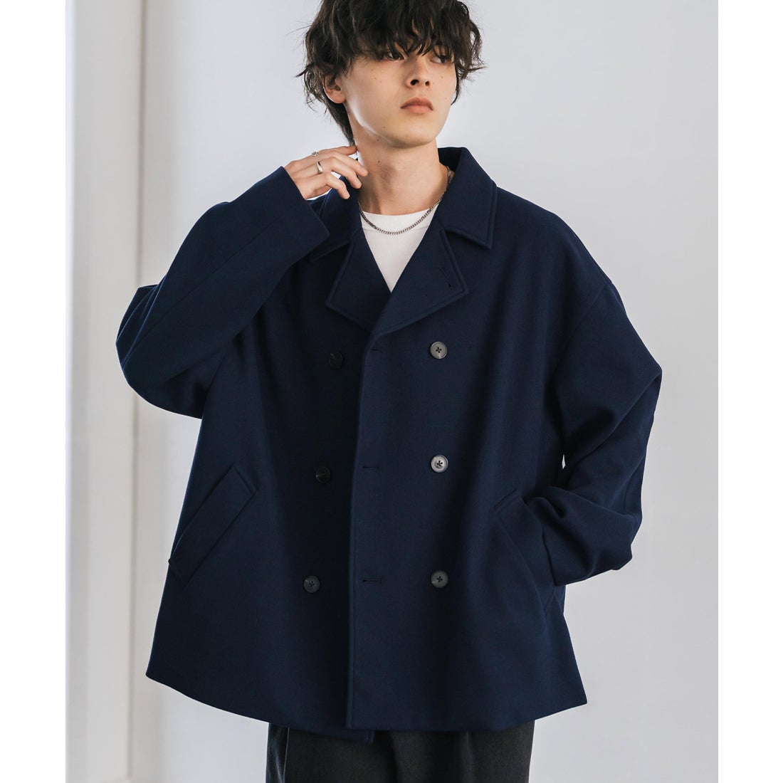 ロッキーモンロー Rocky Monroe Pコート ショート丈 ダブルブレスト