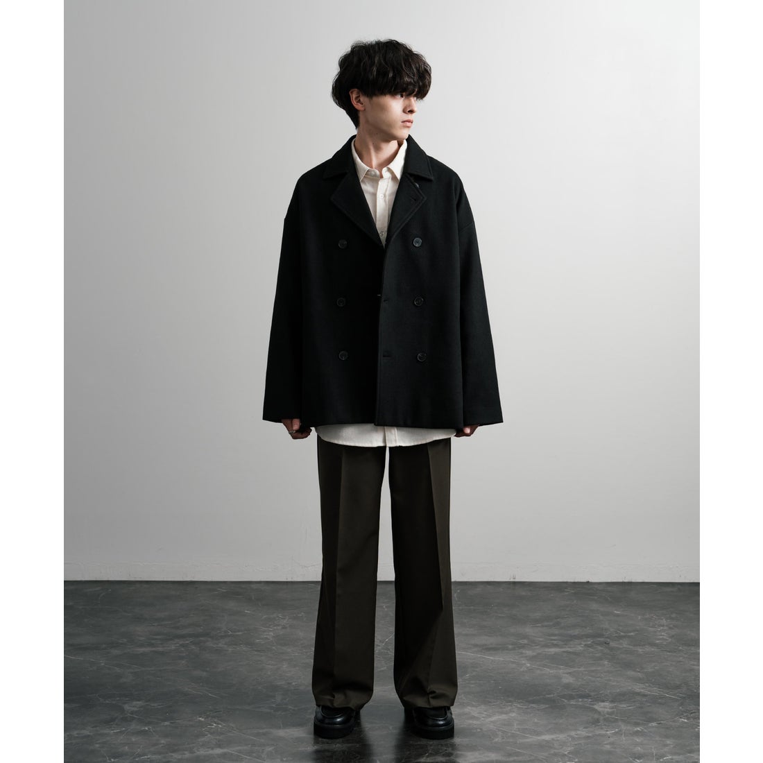 ロッキーモンロー Rocky Monroe Pコート ダブル ショート丈 メンズ