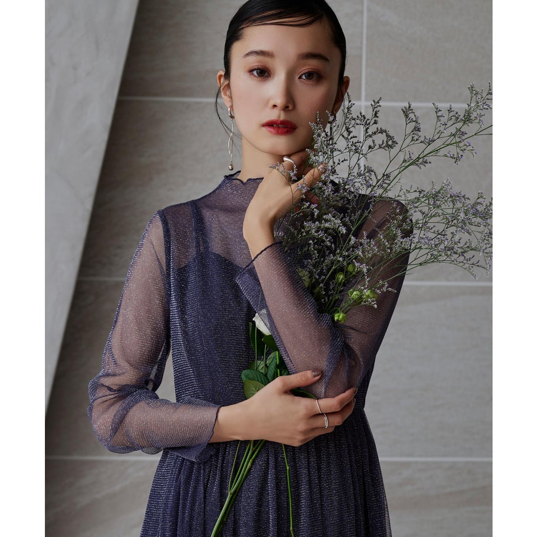 ルイルエブティック RUIRUE BOUTIQUE ラメチュールメロウワンピース